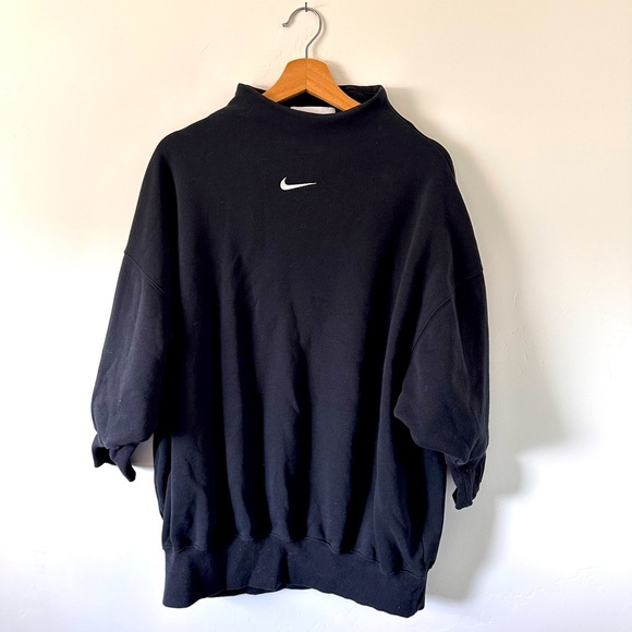 Nike - Phoenix Fleece Over-Oversized Mock-Neck 3/4-Sleeve Sweatshirt - Picture 1 of 3